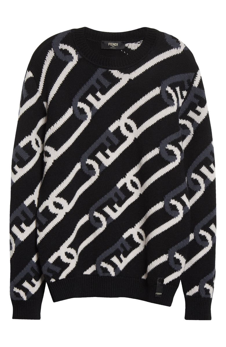 Fendi O'Lock Wool & Silk Sweater, Alternate, color,