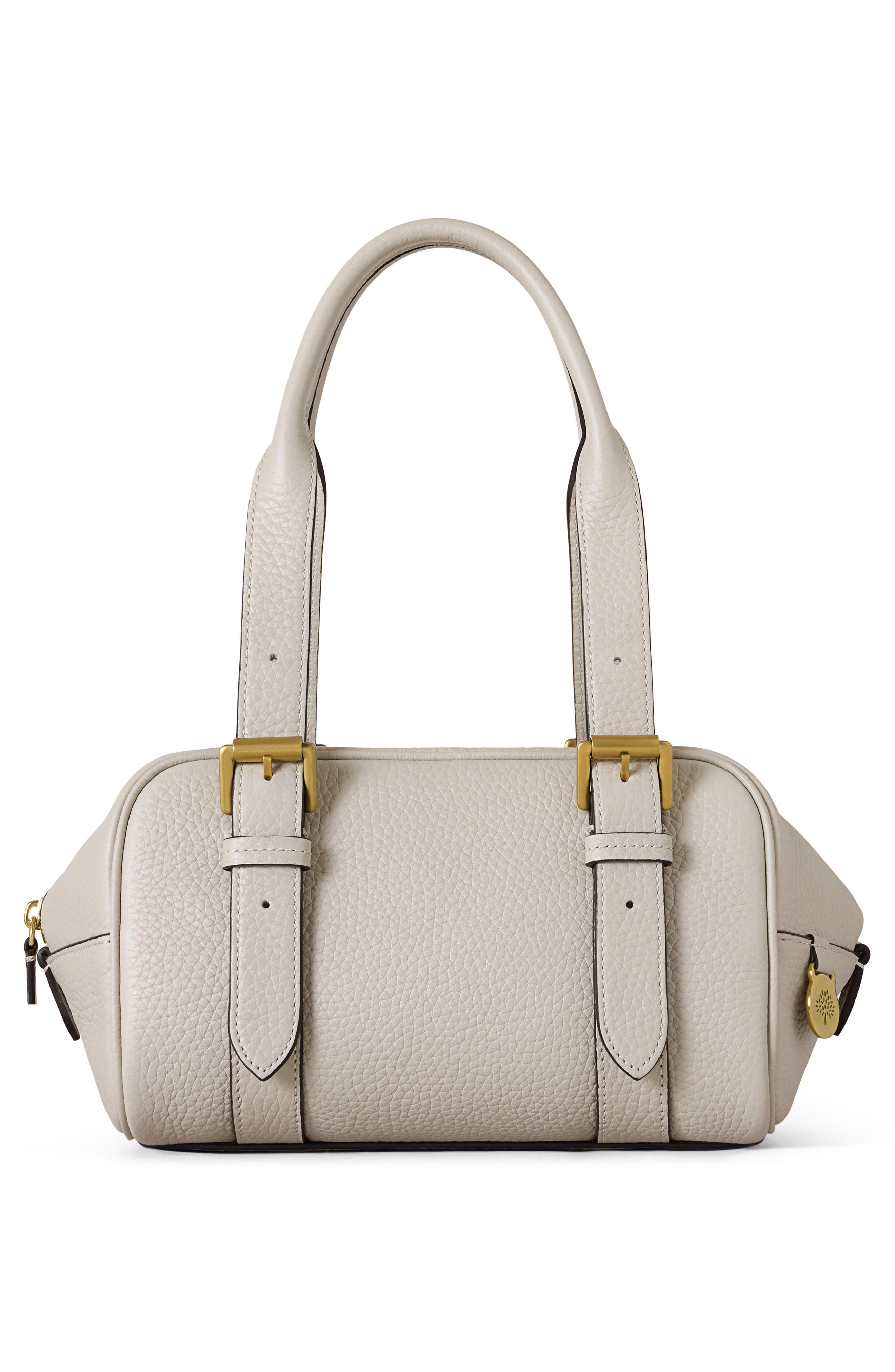 Mulberry Small Boston Heavy Grain Top Handle Bag, Alternate, color, Chalk