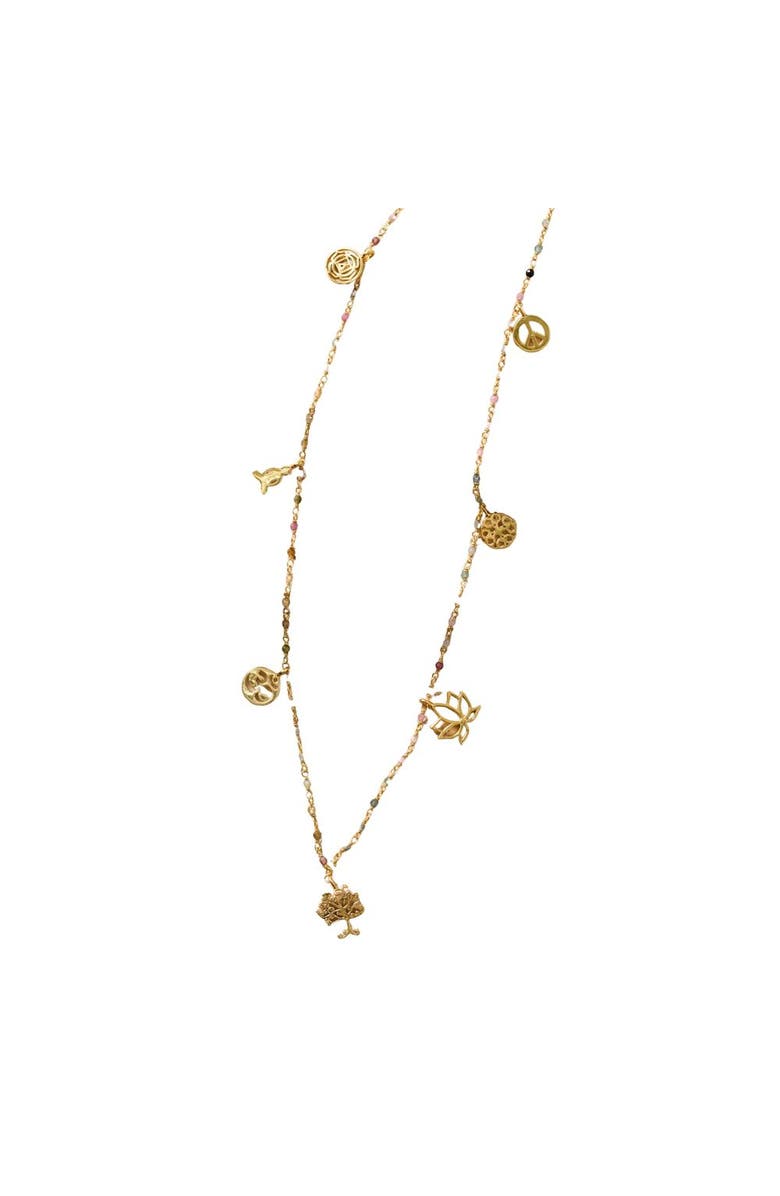 Ten Thousand Villages Good Fortune Charm Necklace, Main, color, Multi Color