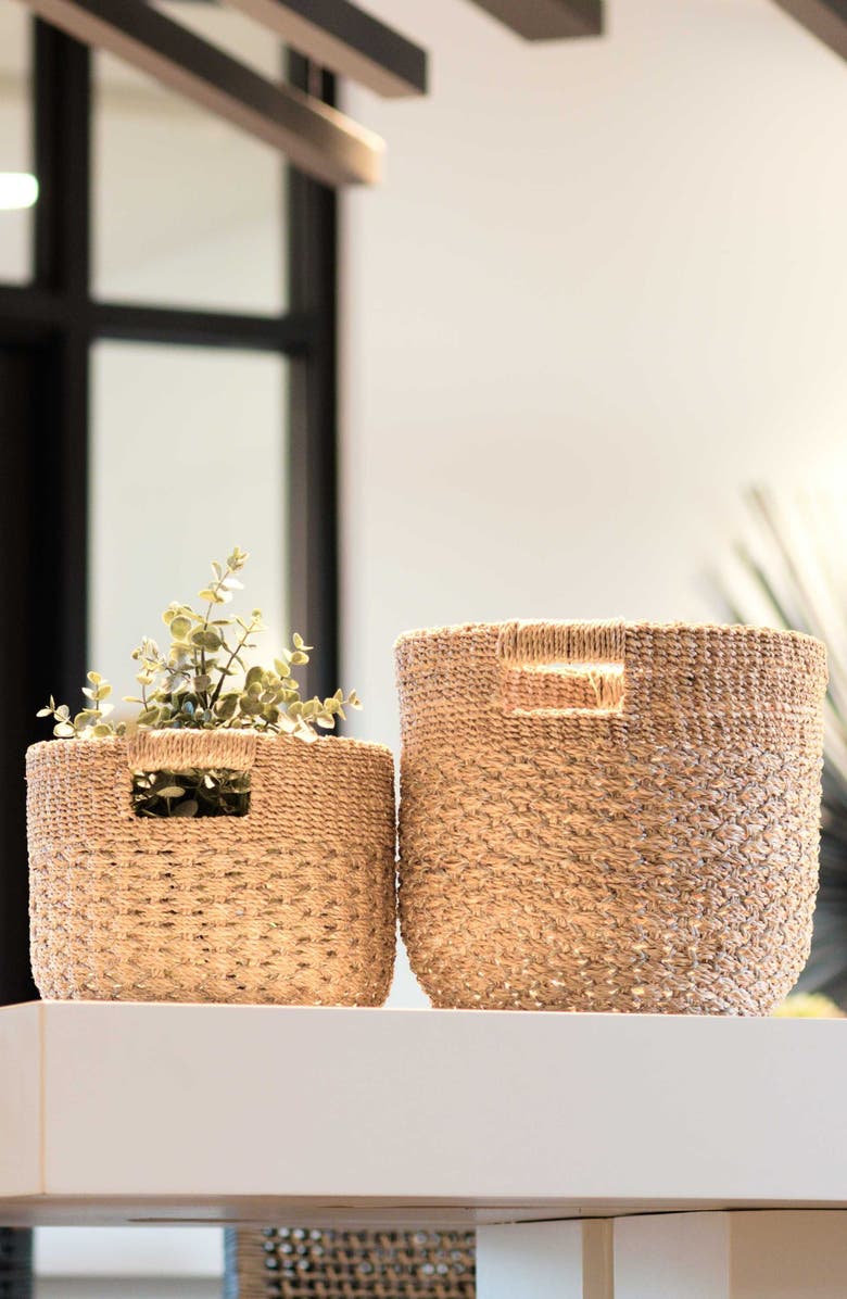 LIKHA Round Bottom Basket, Set of 2, Alternate, color, Grey