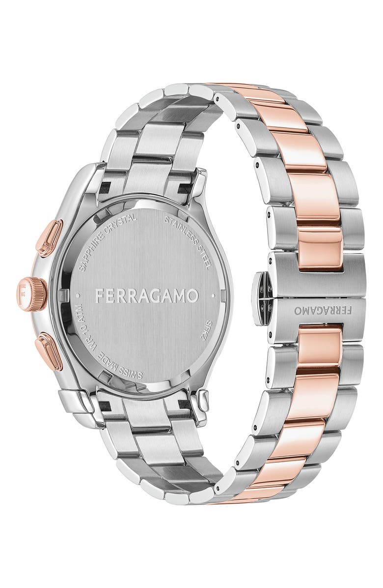 FERRAGAMO 1927 Chronograph Bracelet Watch, 42mm, Alternate, color, Two Tone