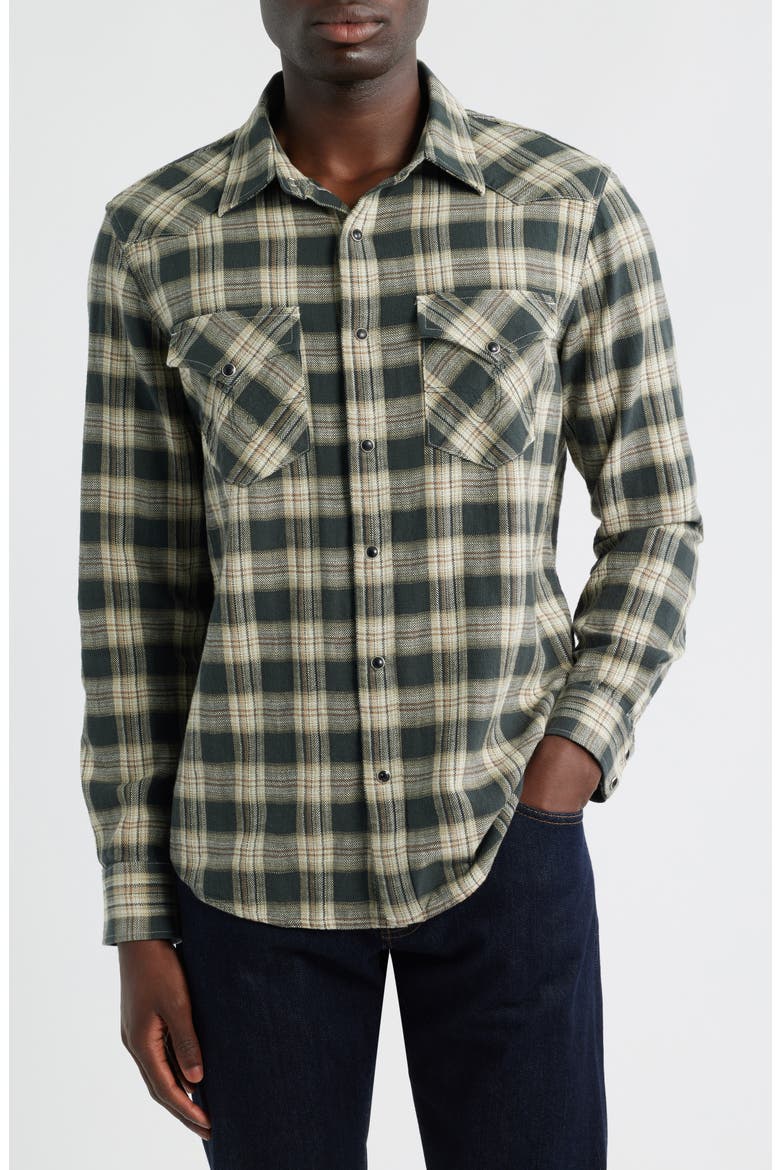 Huston Classic Fit Plaid Western Snap-Up Shirt, Main, color, CHARCOAL GREY MULTI