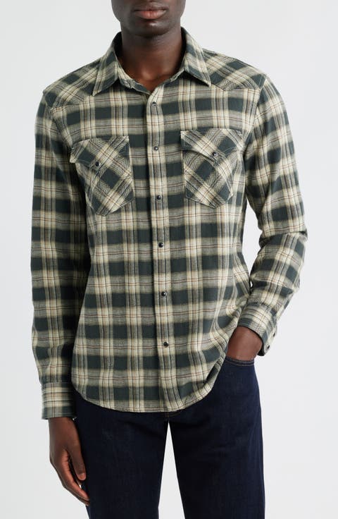 Huston Classic Fit Plaid Western Snap-Up Shirt