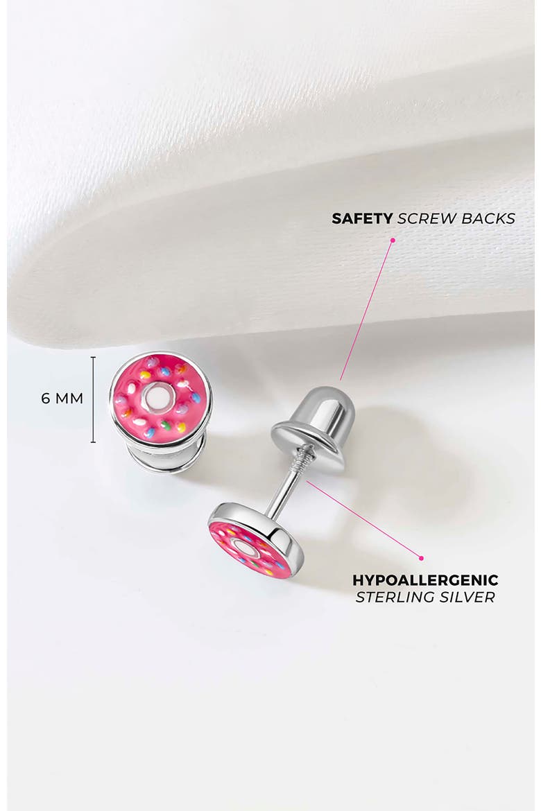 Frosted with Sprinkles Donut Earrings, Alternate, color, Hot Pink