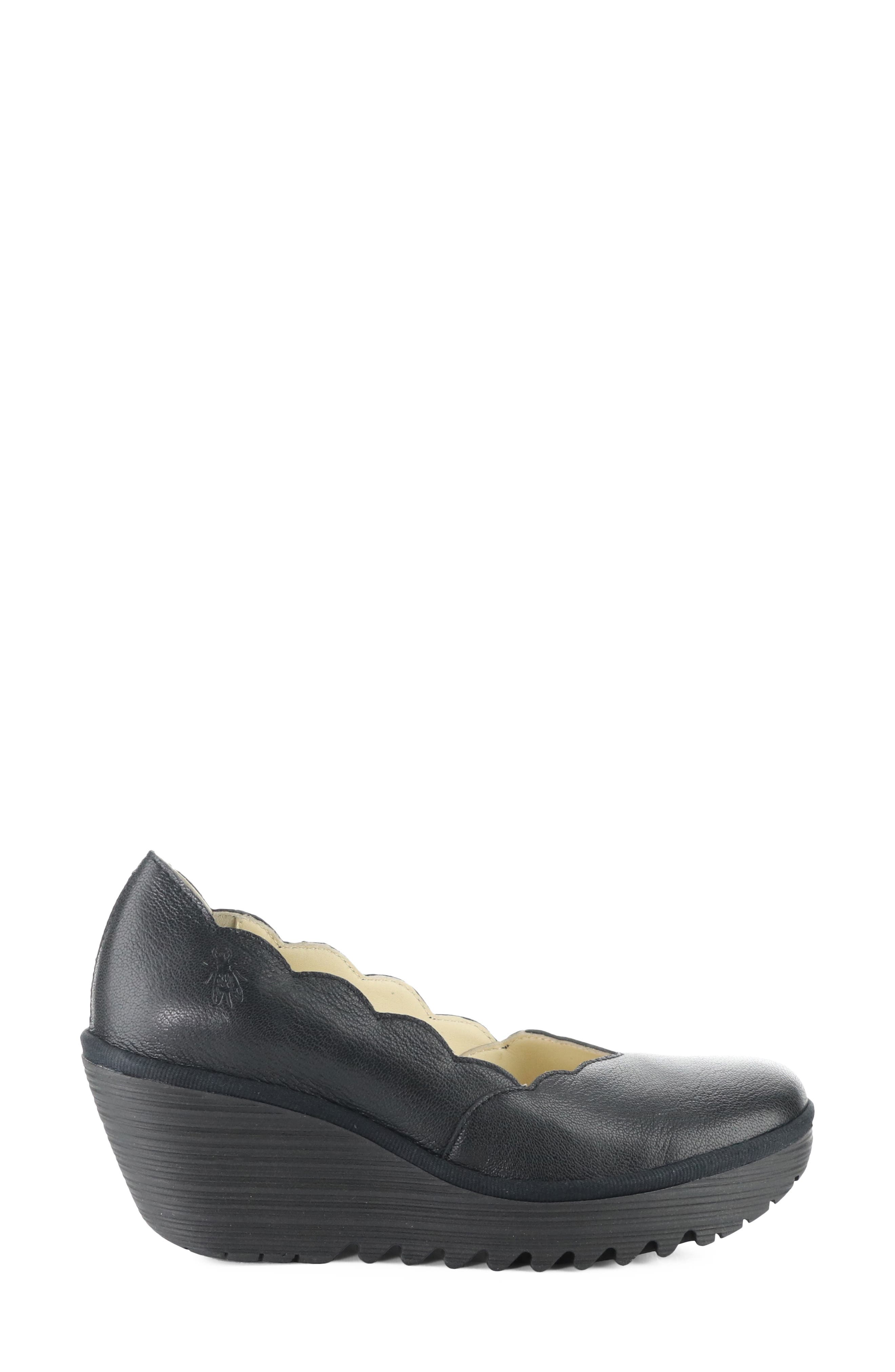 Yerk Wedge Pump, Alternate, color, BLACK SMOOTH LEATHER