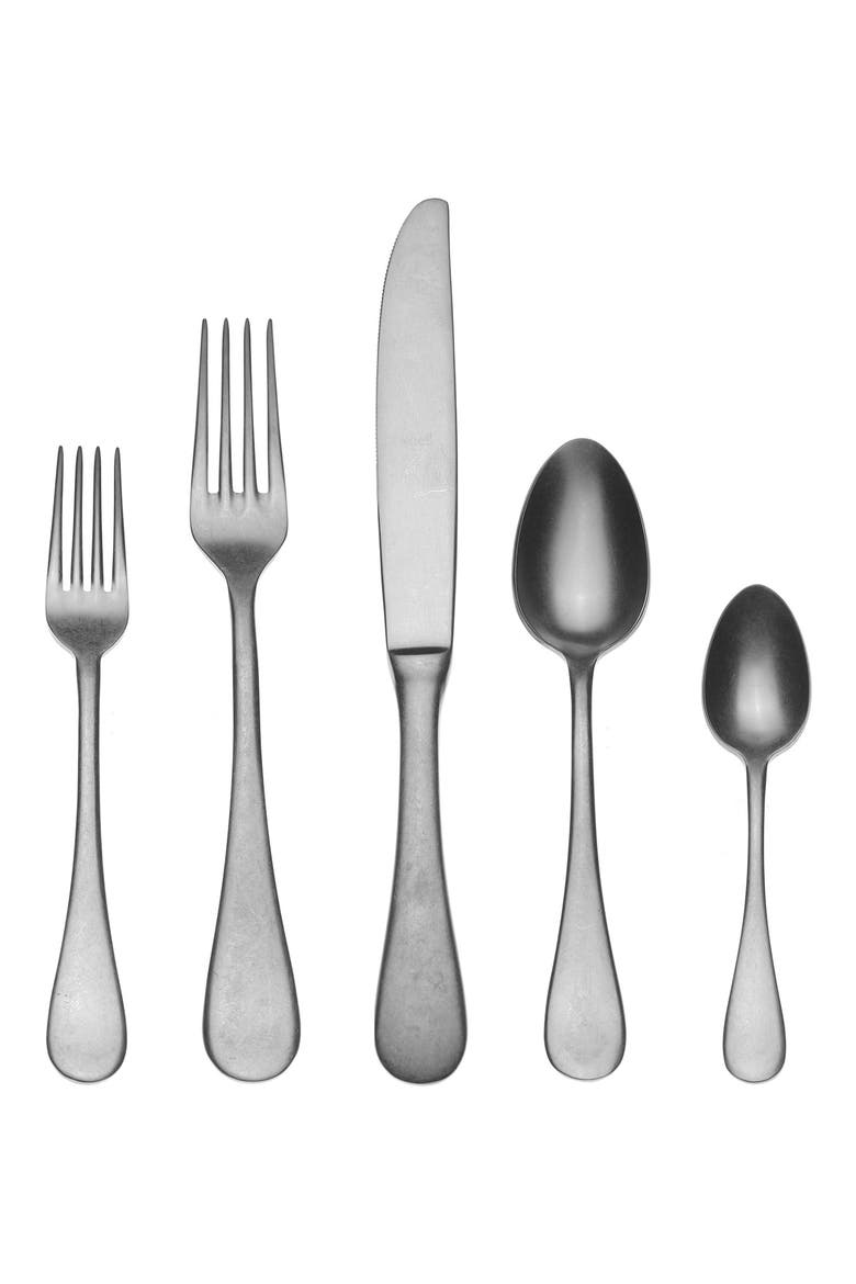 Distressed 5-Piece Place Setting, Main, color, STAINLESS STEEL