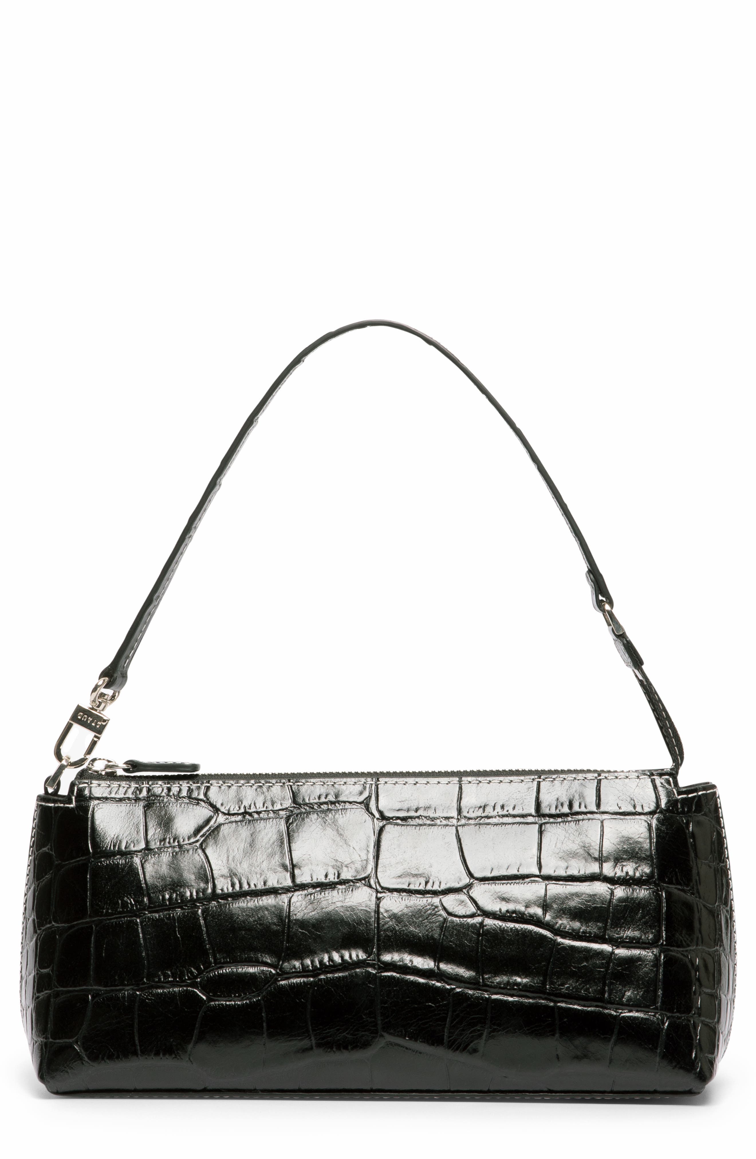 STAUD BIRKENSTOCK + STAUD Kaia Croc-Embossed Shoulder Bag, Main, color, 