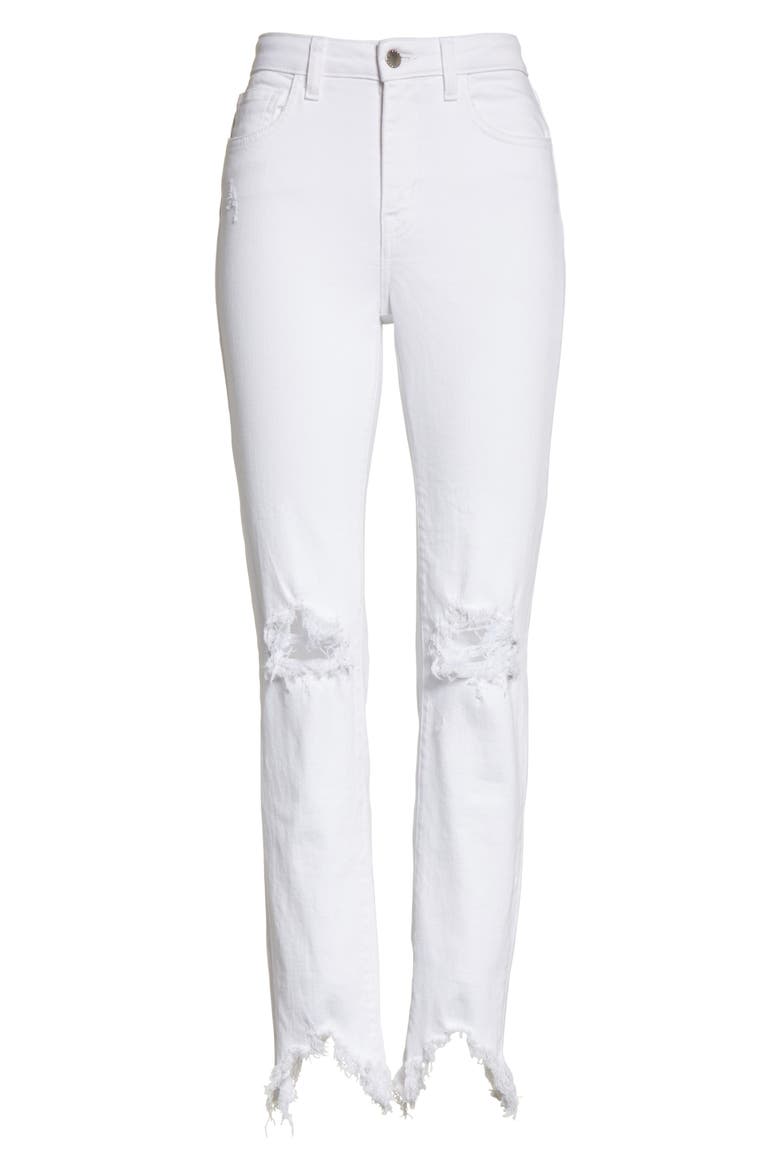 Highline Ripped Skinny Jeans, Alternate, color, BLANC DESTRUCT