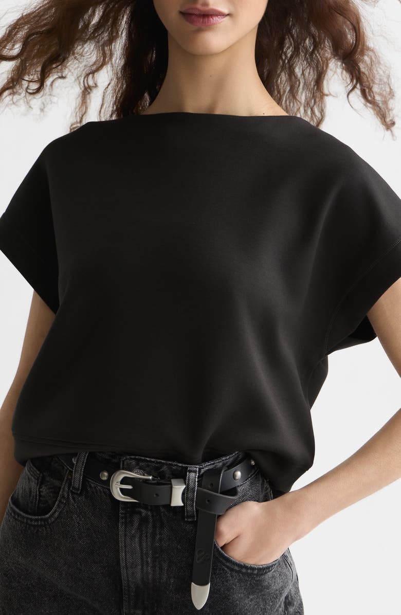 Scotch & Soda Short Sleeve Sweatshirt, Alternate, color, Meteorite