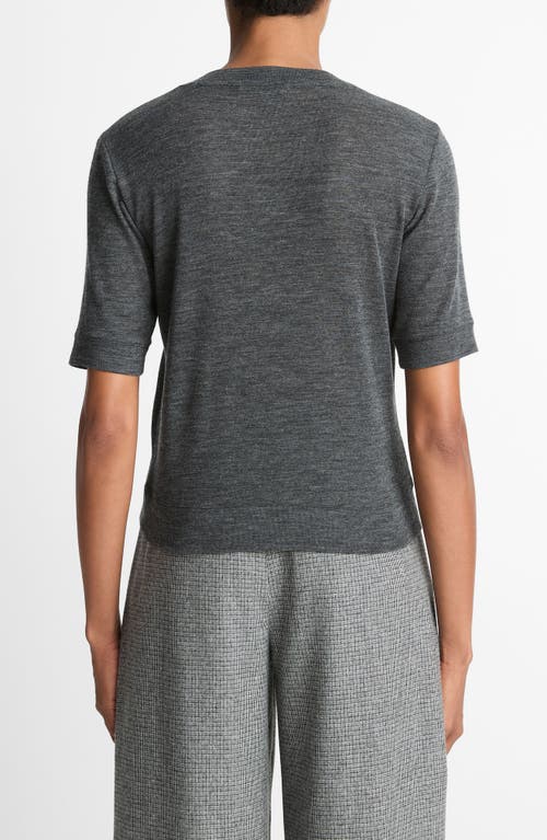 Vince Shrunken Crewneck Wool T-shirt In Gray