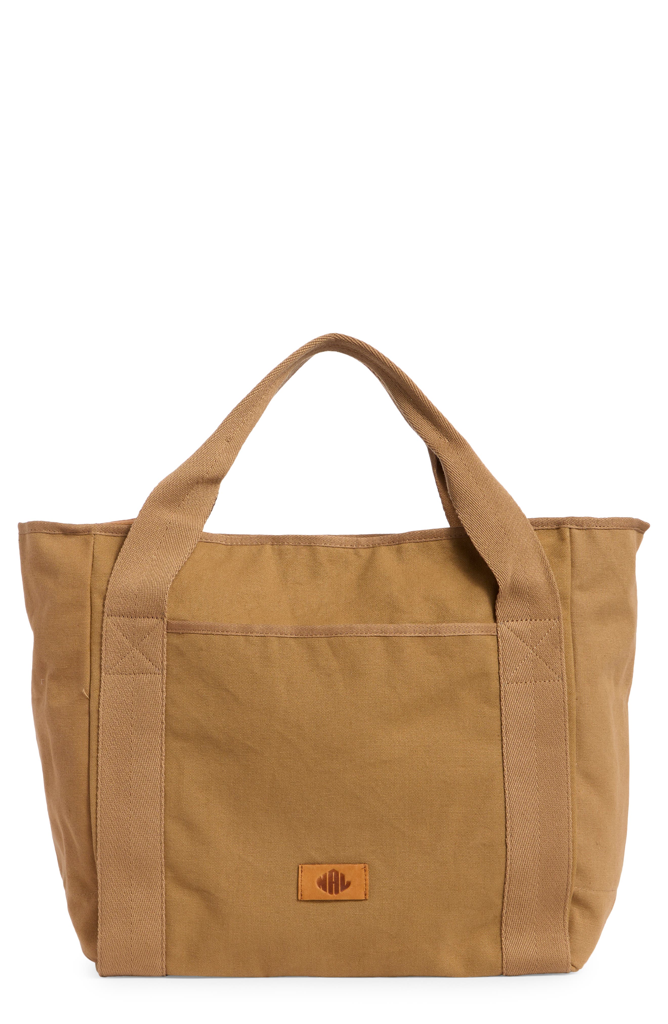 New Amsterdam Leatherworks Liliana Canvas Tote Bag, Main, color, Khaki