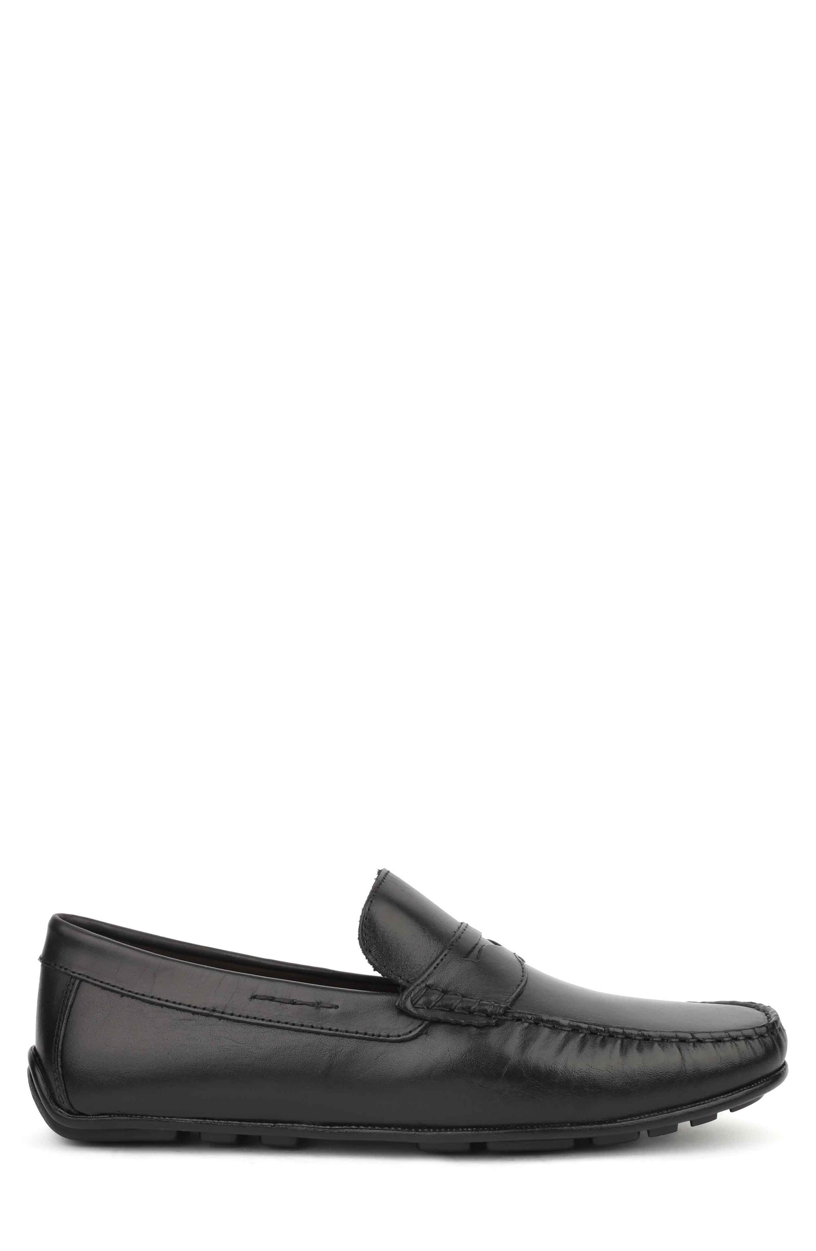DRIVER CLUB USA Nebraska Penny Loafer, Alternate, color, Black Napa