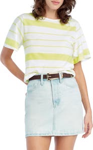 Favorite Daughter The Joanne Stripe Cotton & Linen T-Shirt