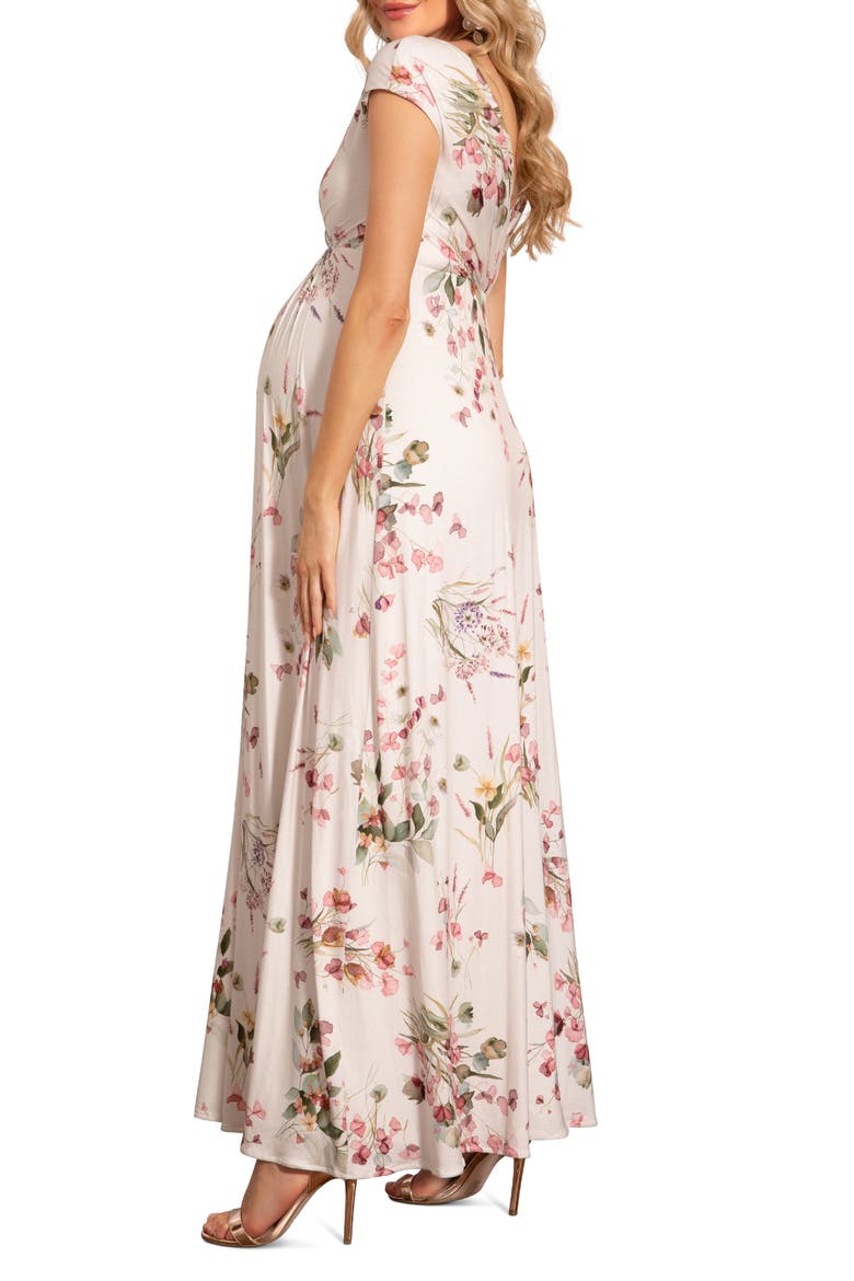 Francesca Floral Maternity Gown, Alternate, color, PETAL PINK FLORAL