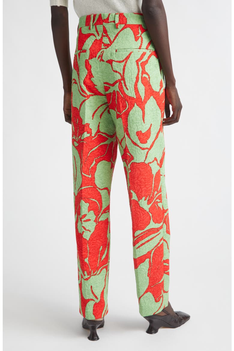 Pilar Floral Jacquard Cotton Blend Pants, Alternate, color, PISTACHE