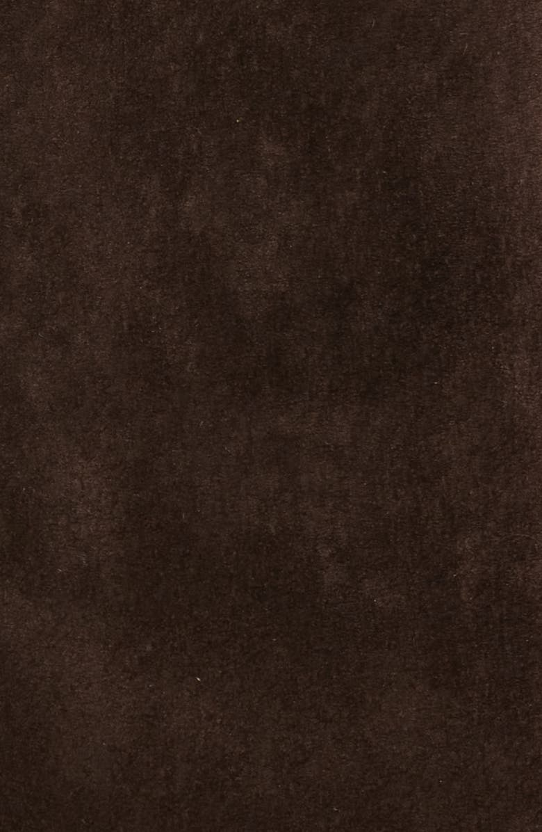 Sam Edelman Fringe Lambskin Suede Jacket, Alternate, color, Chocolate