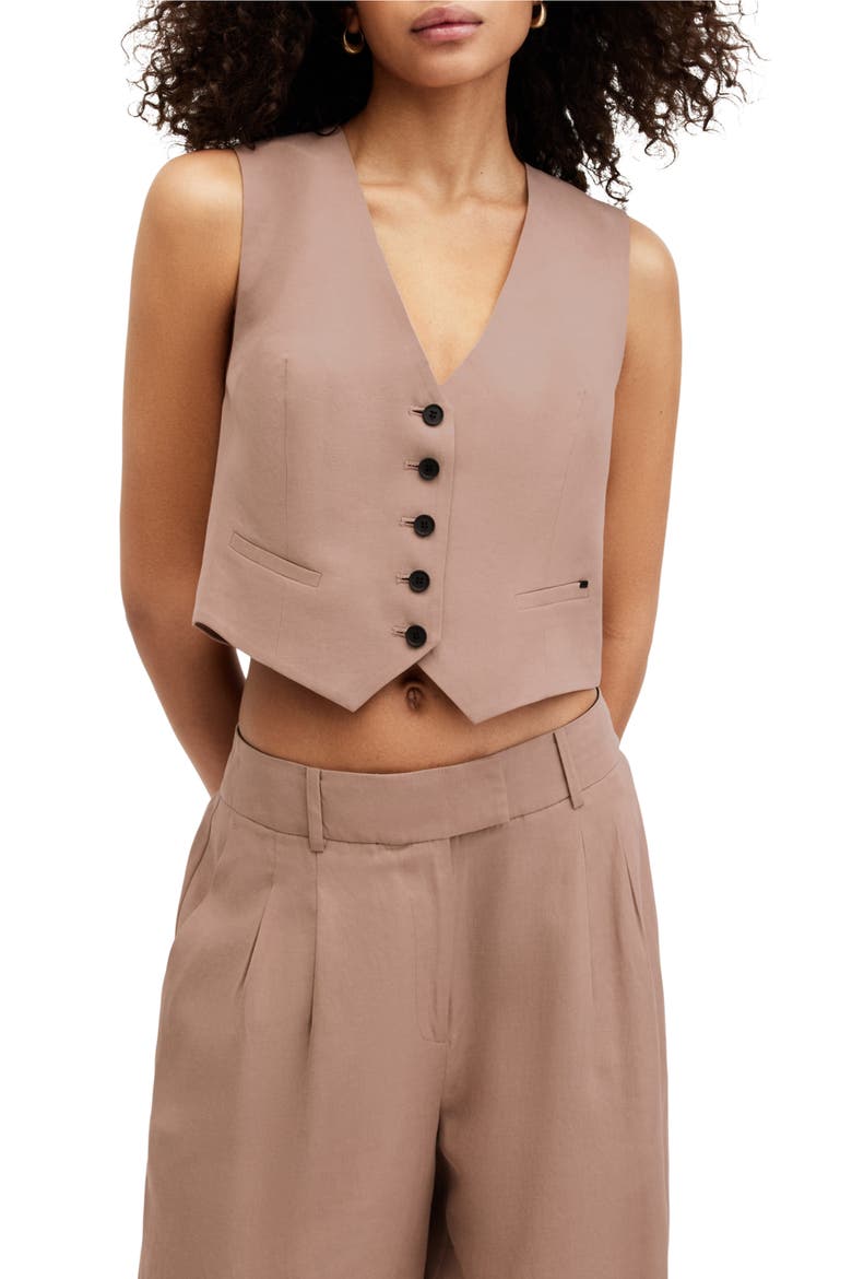 Deri Lyn Crop Vest, Main, color, DOE BROWN