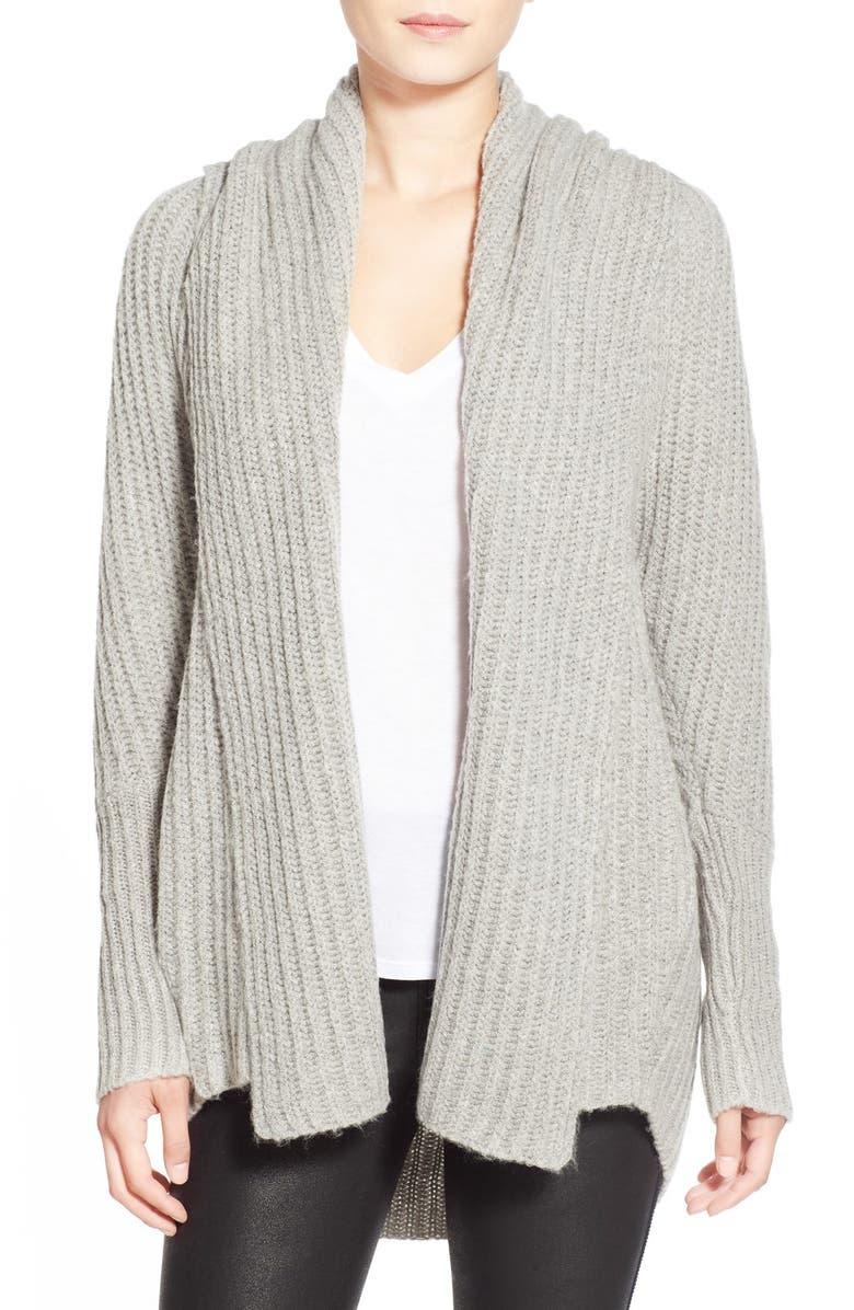 Leith Hooded Fuzzy Open Front Cardigan, Main, color,