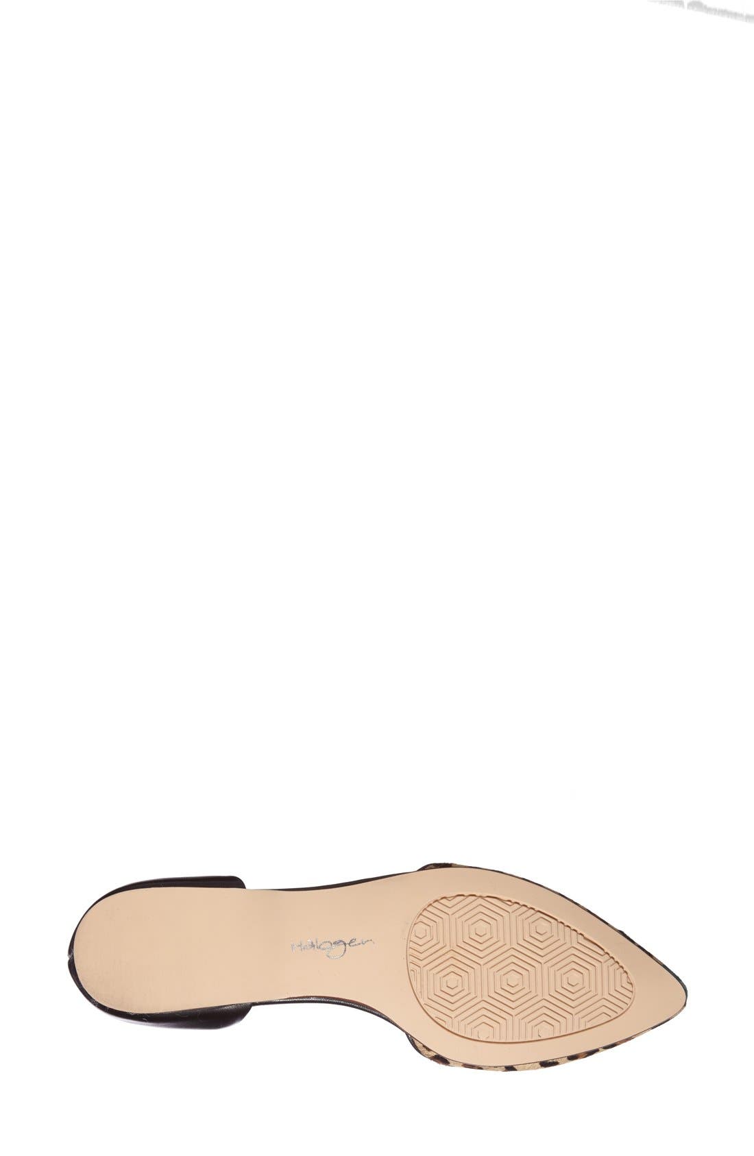 'Kayla' Leather & Calf Hair Pointy Toe Flat, Alternate, color, TAN LEOPARD COMBO