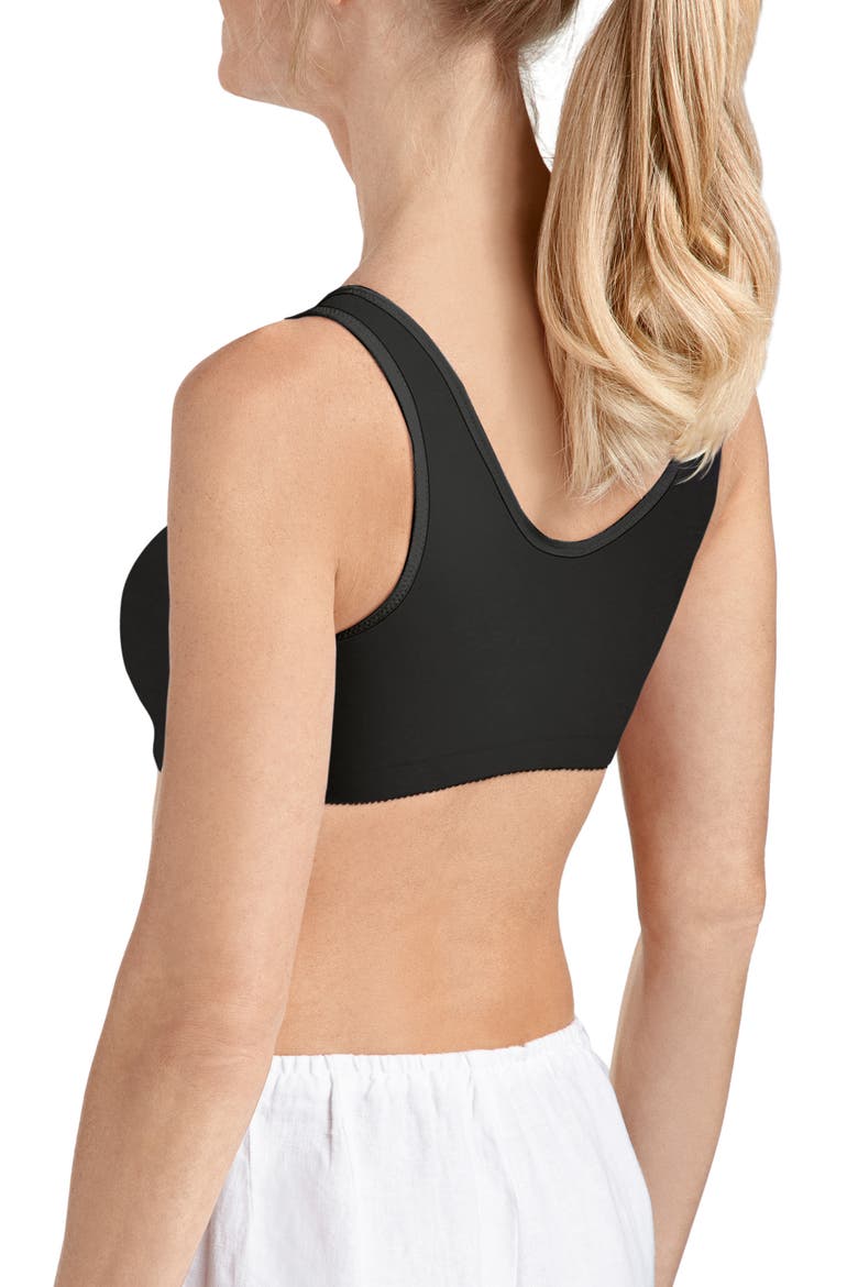 Frances Soft Cup Cotton Leisure Bra, Alternate, color, BLACK