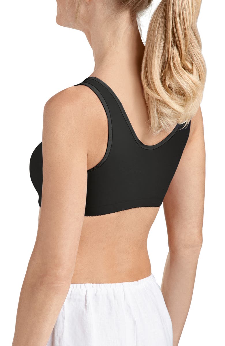 Amoena Frances Soft Cup Cotton Leisure Bra, Alternate, color, Black