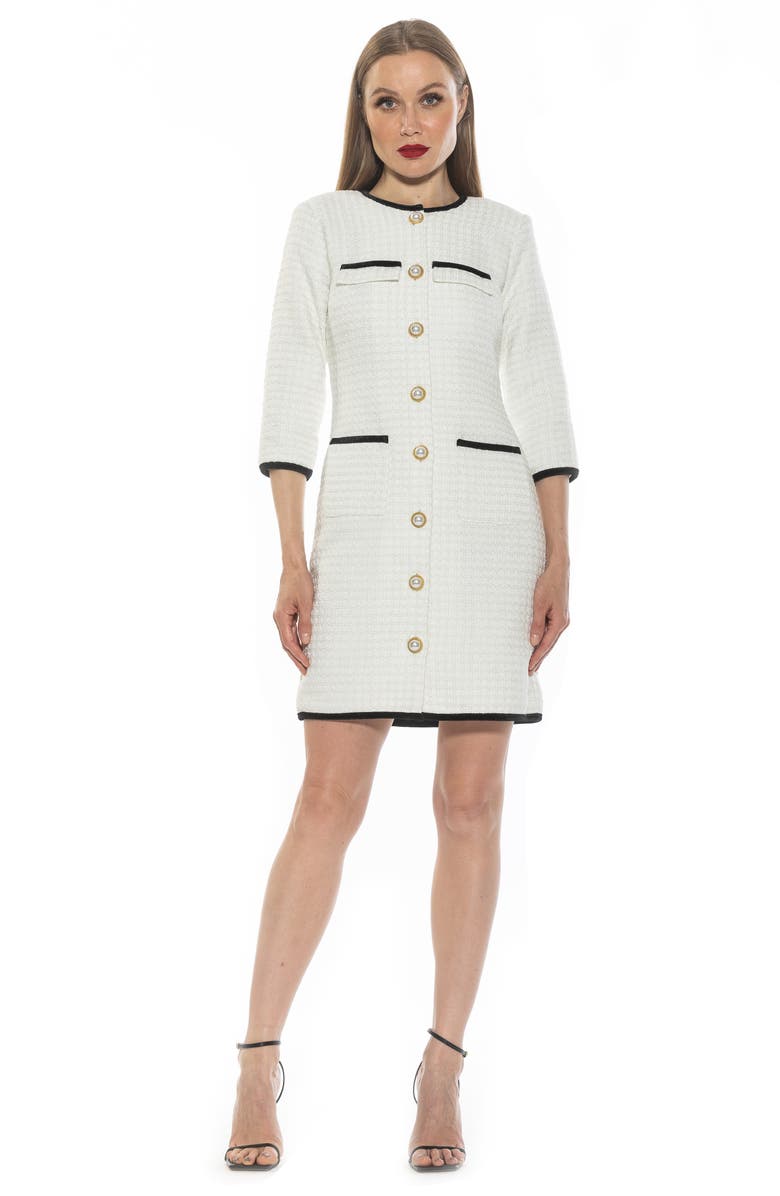 Alexia Admor Kairo Button Front Tweed Sheath Dress | Nordstromrack