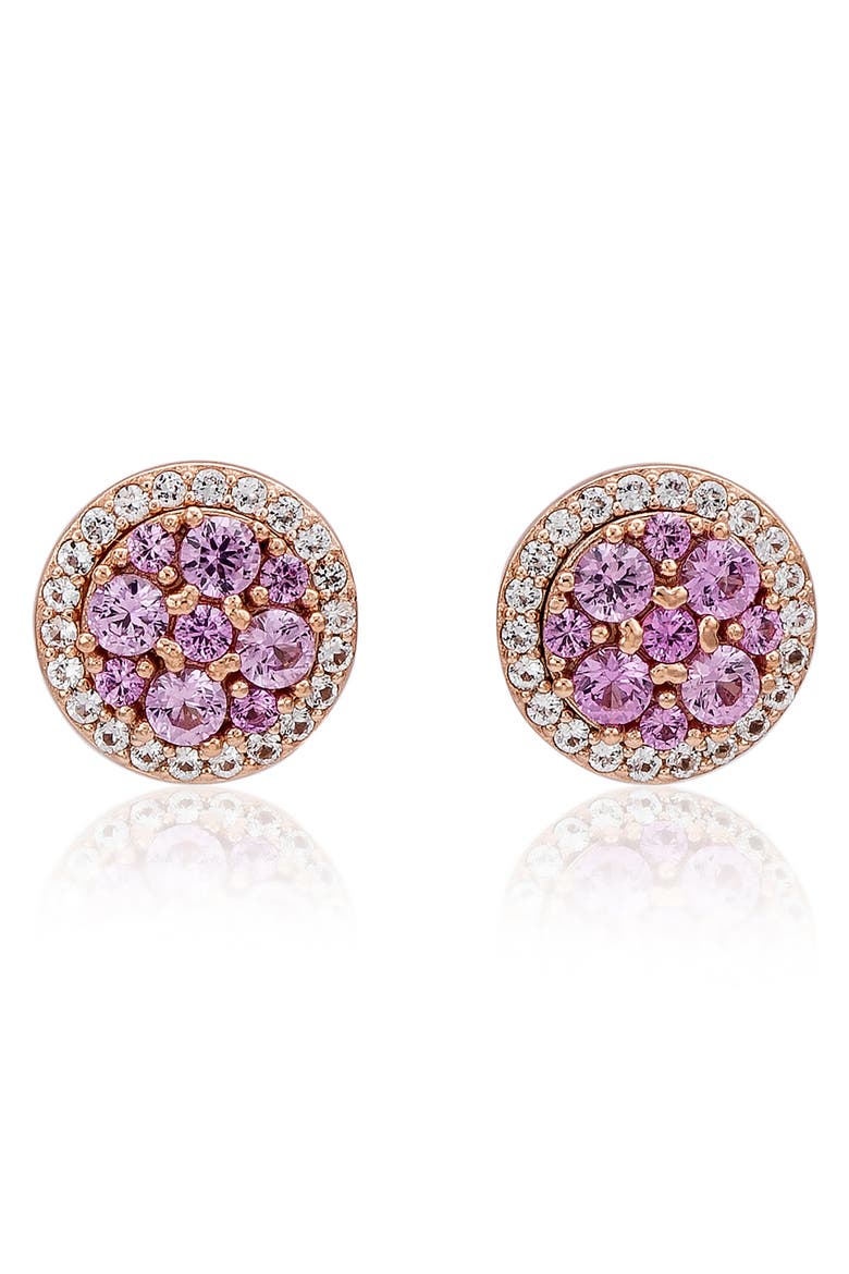 Cluster Halo Stud Earrings, Main, color, PINK