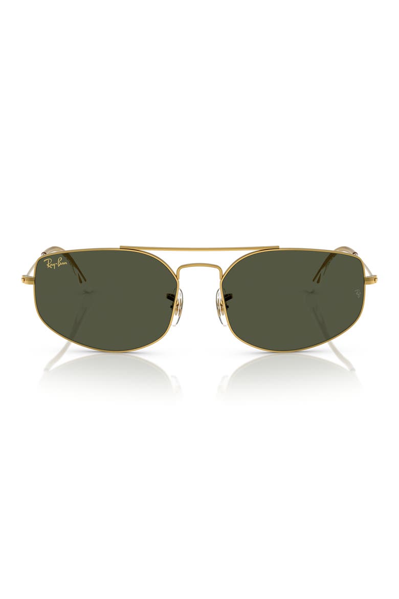 57mm Irregular Oval Sunglasses, Main, color, YELLOW GOLD