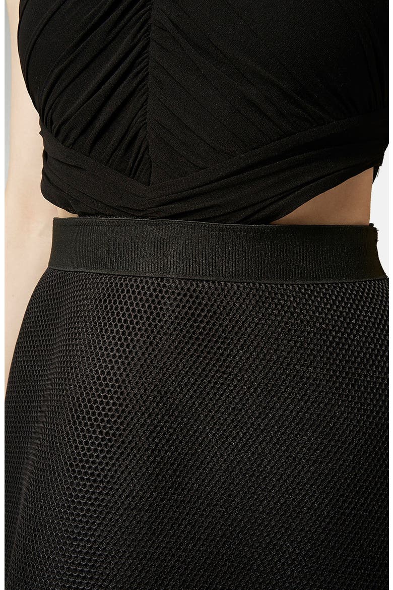 Halter Skater Dress, Alternate, color, BLACK