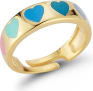 SPHERA MILANO 14k Gold Plate Enamel Heart Ring