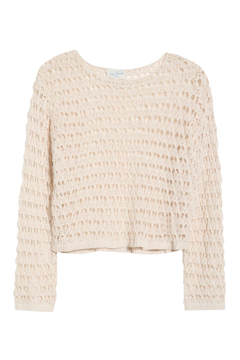 Willa Cotton Blend Open Stitch Sweater, Alternate, color, IVORY