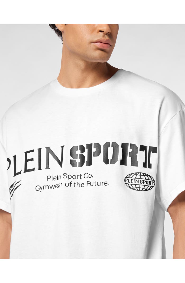 PLEIN SPORT Round Neck T-Shirt Chest Logo, Alternate, color, White