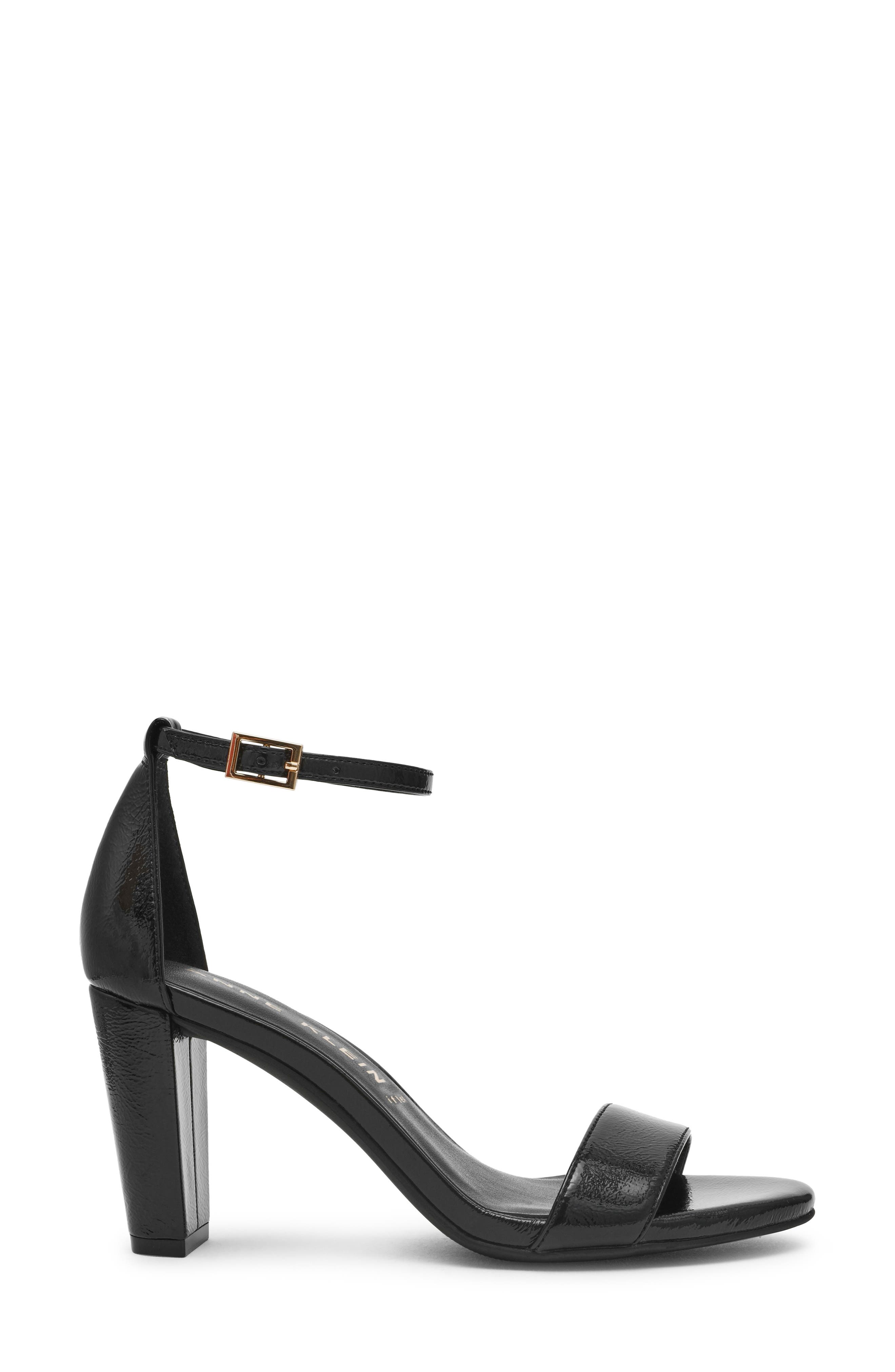 Anne Klein Kourtney Ankle Strap Sandal, Alternate, color, Black Crinkle