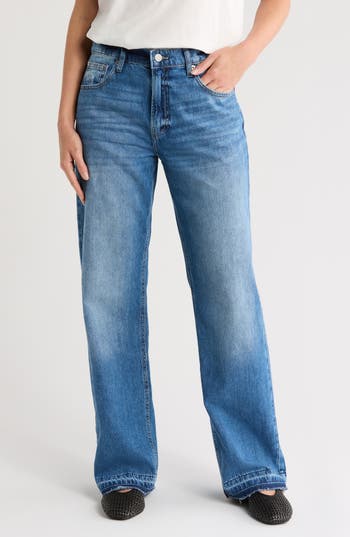 Lucky Brand High Waist Raw Hem Jeans In Enjoy Slow Down - Rlsd