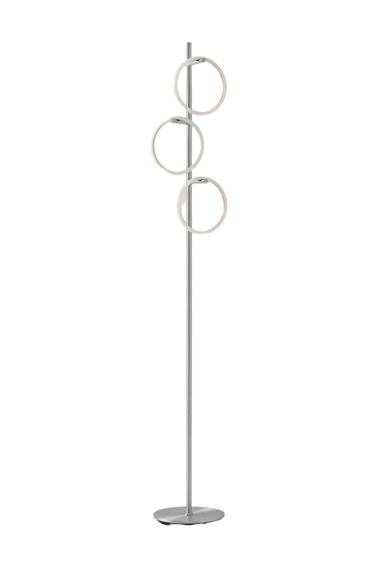 Saturn 66" LED Modern Ring Floor Lamp with Detachable Lights, Main, color, Polished Silver