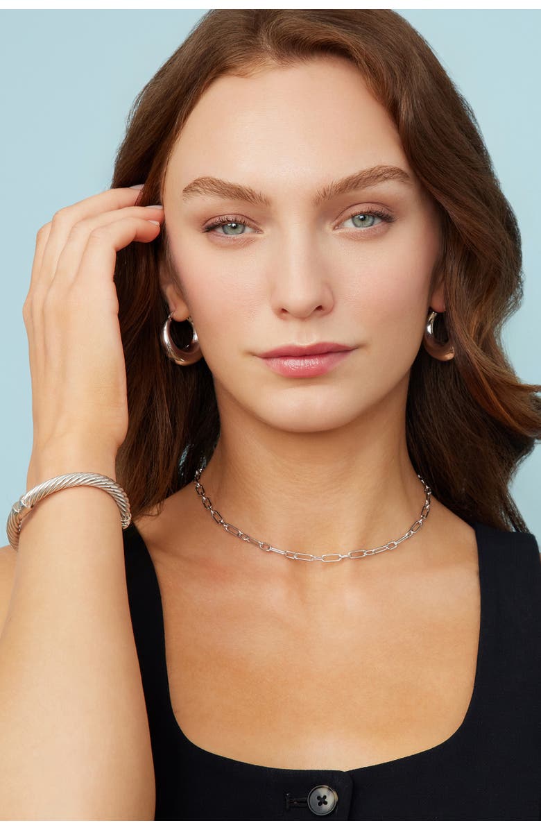 Oradina Sterling Silver Rhythm Link Choker, Alternate, color, Silver