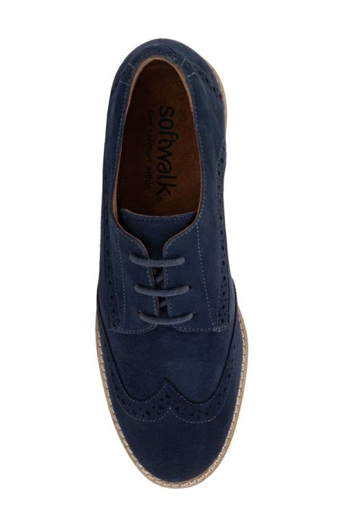 Softwalk ® Willet Wingtip Derby In Navy Suede