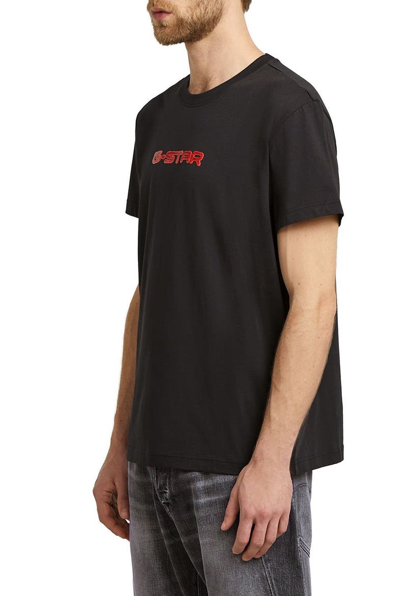Gel Print Organic Cotton T-Shirt, Alternate, color, DARK BLACK