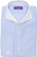 Ralph Lauren Purple Label Stripe End on End Cotton Button-Up Shirt
