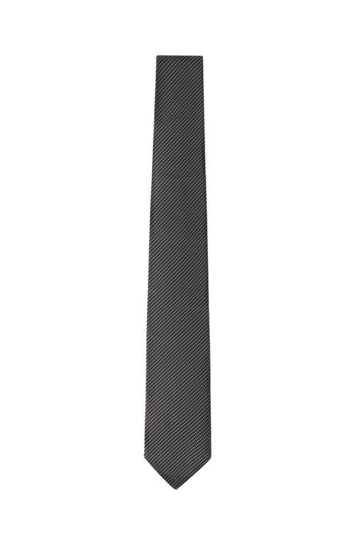 Lanvin Mini Chevron Silk Tie In Gray