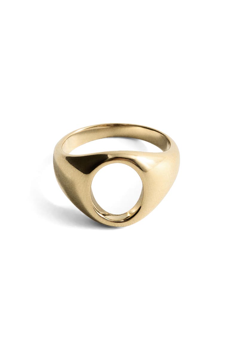 Cutout Signet Ring, Main, color, GOLD
