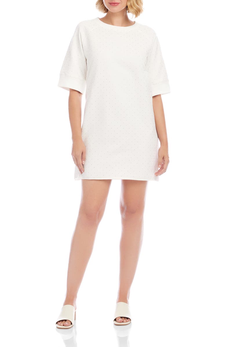 Karen Kane Embellished French Terry Shift Dress, Main, color, 