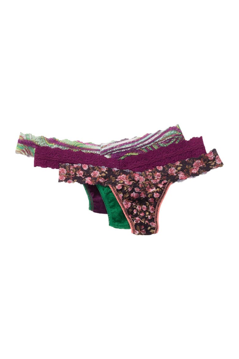 Low Rise Lace Thongs - Pack of 3, Main, color, MMHG TEAR HGIP