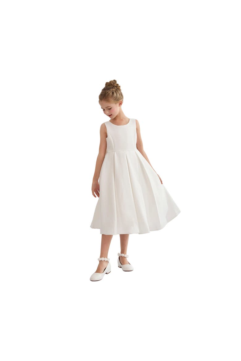 Satin Bow-Back Dress, Alternate, color, White