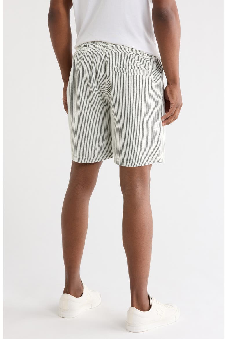 Rib Stripe Shorts, Alternate, color, WHITE/ BLACK