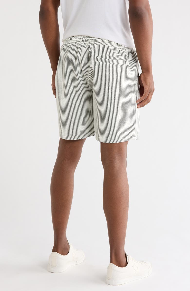 FLEECE FACTORY Rib Stripe Shorts, Alternate, color, White/ Black