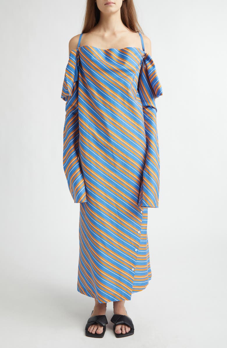 SETCHU Origami 1 Convertible Long Sleeve Cotton & Silk Dress, Alternate, color, Sunlight Stripe