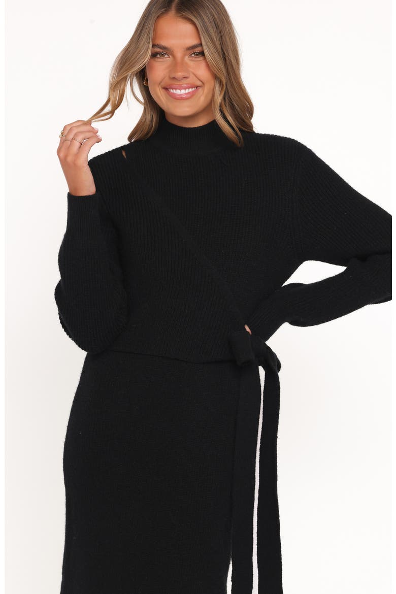 Aerin Long Sleeve Knit Dress, Alternate, color, BLACK