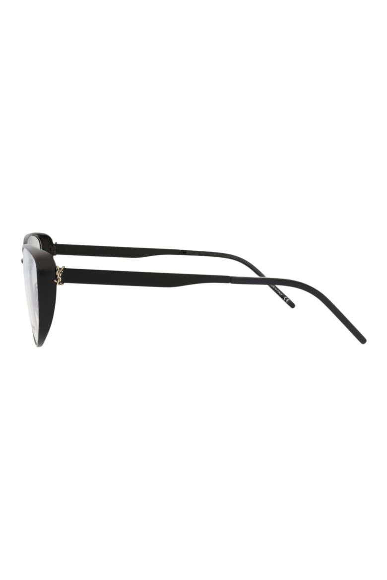 57mm Cat Eye Optical Glasses, Alternate, color, BLACK BLACK TRANSPARENT