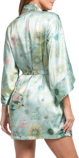 Stefani Floral Satin Wrap Robe